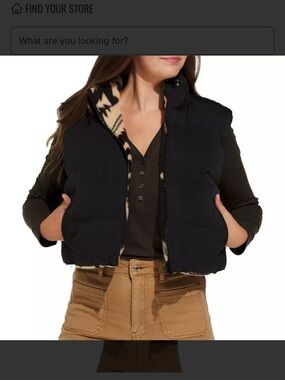 Thread and Supply Black Reversible Puffer Vest